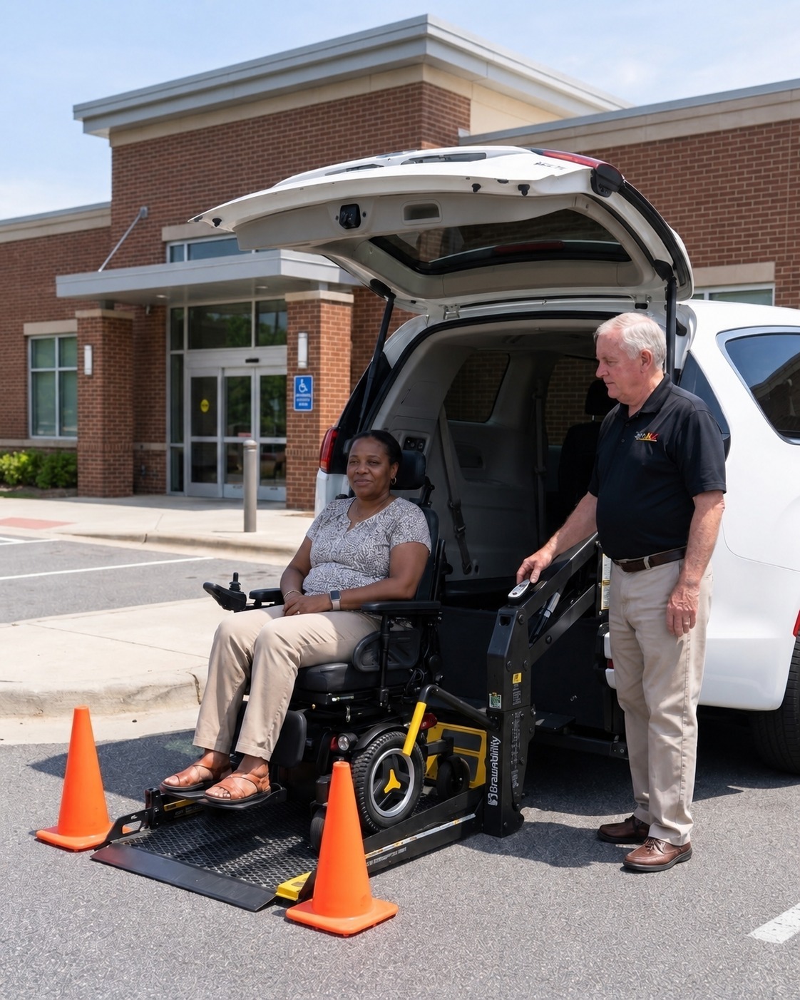 The Wav wheelchair lift boarding support